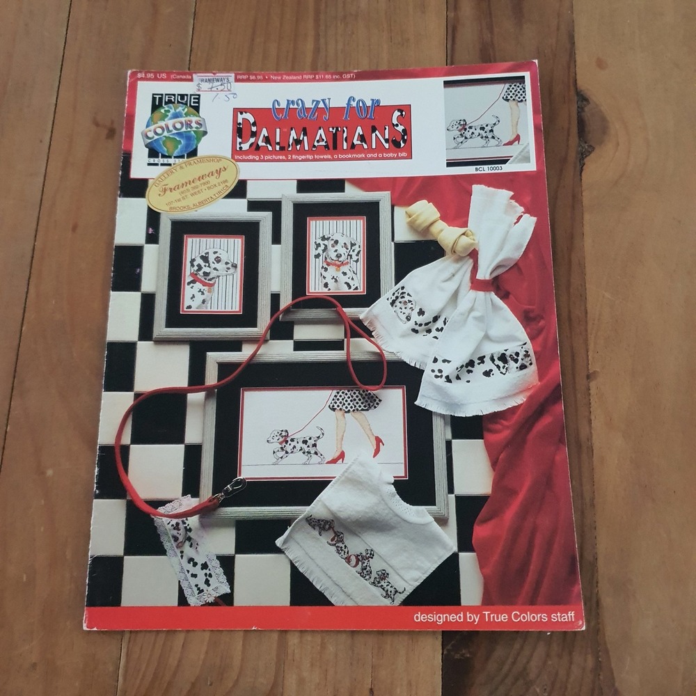 True Colors Crazy for Dalmatians Cross Stitch Pattern Booklet BCL‎ 10003 1992